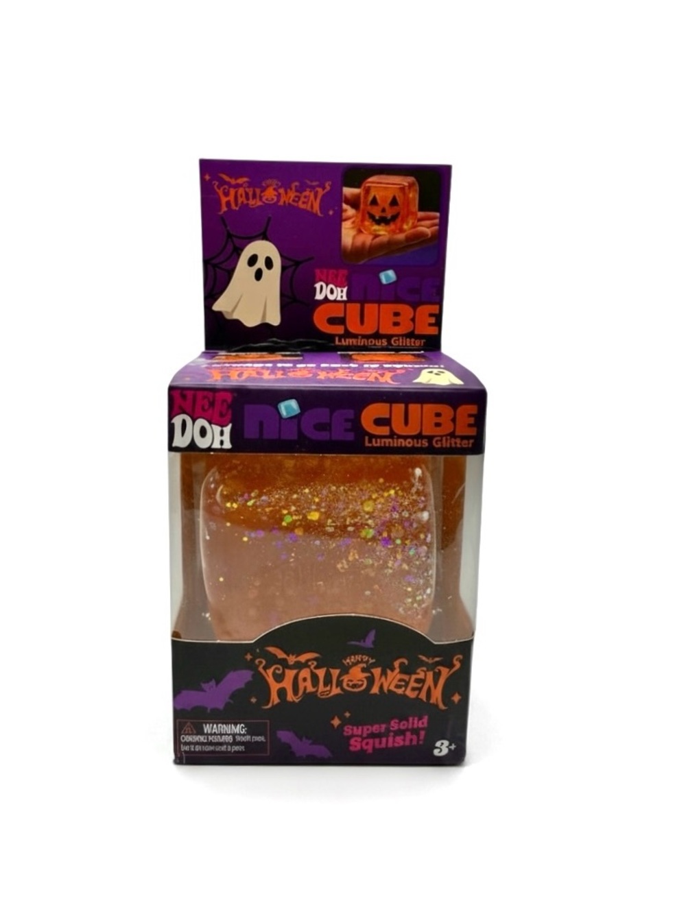 NeeDoh Nice Cube Halloween Luminous Glitter Sensory Fidget Toy – Stress Relief
